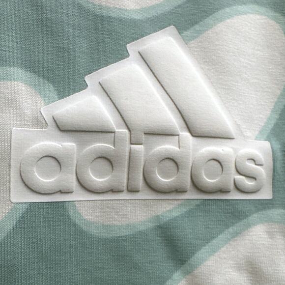 Adidas X Marimekko Allover Print Cotton Tee, Girl Size S/ 9-10, Creme/ Green - Picture 4 of 8